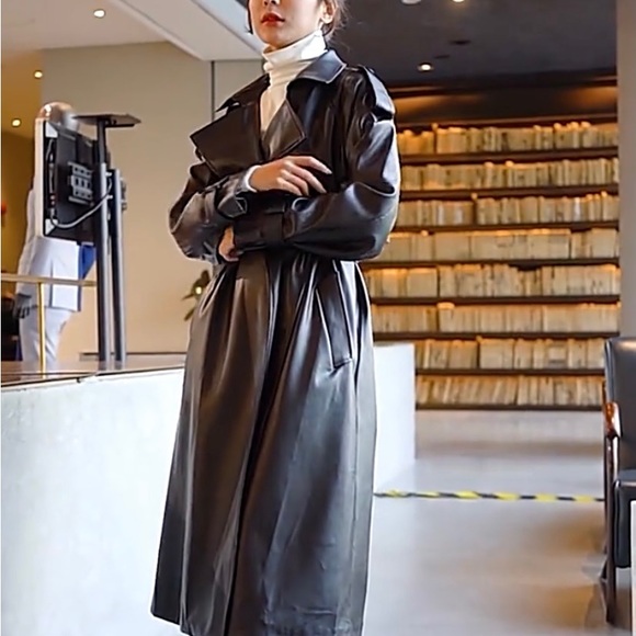 Faux leather trench coat - Picture 5 of 5